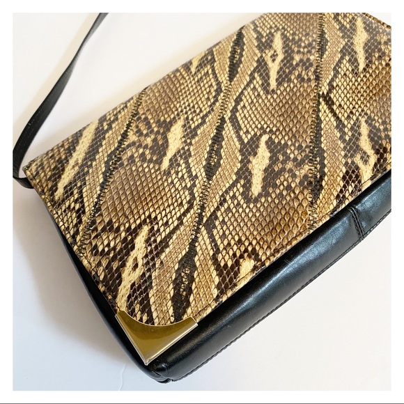 VINTAGE - CORET CANADA FAUX SNAKESKIN LEATHER BAG - Picture 3 of 8